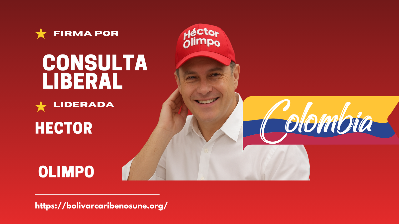 Campaña de Héctor Olimpo Espinosa apoyada por el movimiento Bolívar Caribe Nos Une. Una propuesta por el progreso, la justicia social y el desarrollo del Caribe colombiano.