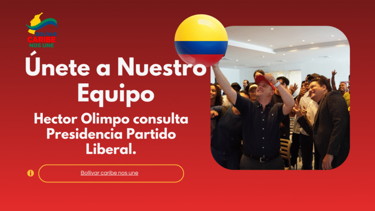 Campaña de Héctor Olimpo Espinosa apoyada por el movimiento Bolívar Caribe Nos Une. Una propuesta por el progreso, la justicia social y el desarrollo del Caribe colombiano.